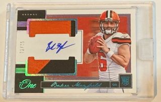 Baker Mayfield 2018 Panini One Football Rpa /75 Auto Rookie Patch Autograph Rc