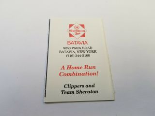 Batavia Clippers 1995 Minor Baseball Pocket Schedule - Sheraton Inn 2