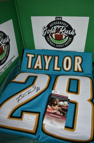 Fred Taylor Jacksonville Jaguars Teal Autographed/signed Jersey Jsa