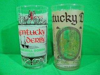1973 Kentucky Derby Glass & 1974 Glass