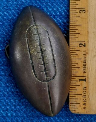 Vintage Brass Or Copper Football Shaped Belt Buckle Circa 1960 