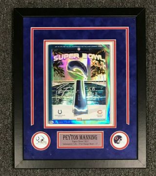 Peyton Manning " Sb Xli Mvp " Signed Bowl Program Framed 18x22 W/ Hologram