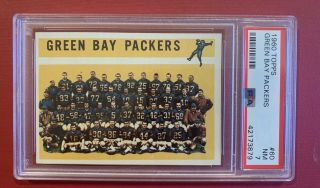 1960 Topps Football Card 60 Green Bay Packers Psa Nm 7