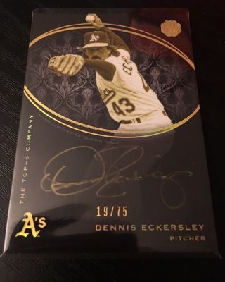 2016 Topps The Dennis Eckersley Auto Autograph Gold Ink Sp Oakland A’s /75