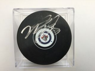 Mark Scheifele Signed Autographed Winnipeg Jets Hockey Puck A