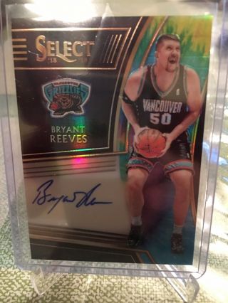 Bryant Reeves 2018 - 19 Select Signatures Prizms Tie Dye Auto 