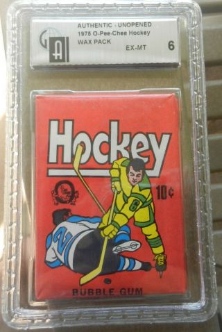 1975 - 76 O Pee Chee Nhl Hockey Wax Pack (gai - 6) Ex - Mt