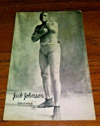 Jack Johnson World Boxing Champion 1921 Exhibits Postcard