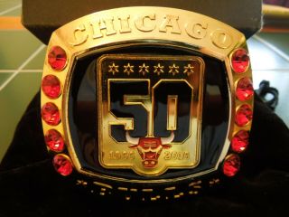 Chicago Bulls 50 Years Commemorative Ring Paperweight