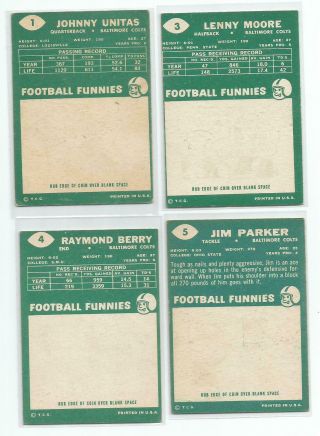 1960 TOPPS Football 1 Johnny Unitas GOOD.  affordable.  see scans 2
