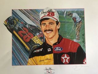 Sam Bass Signed And Numbered Poster Of Davey Allison 59/500