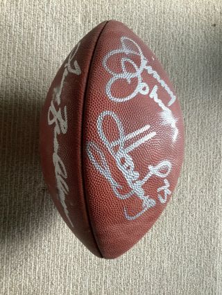 Terry Bradshaw Howie Long Jimmy Johnson Hand Signed Autographed Football