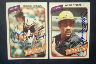 Willie Stargell Hof (deceased) Autograph 1980 Topps Set Signed Pirates 80