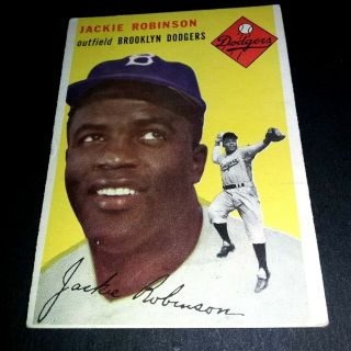 1954 Topps Baseball 10 Jackie Robinson,  Brooklyn Dodgers,  Hof,  L@@k
