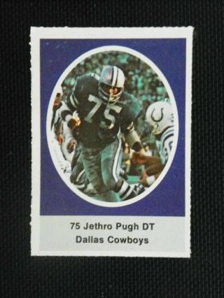 1972 Sunoco Football Stamp Jethro Pugh Dallas Cowboys