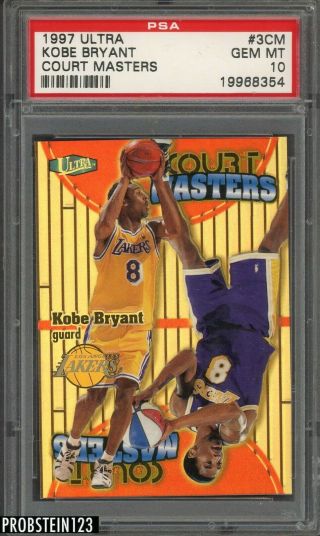 1997 - 98 Fleer Ultra Court Masters 3cm Kobe Bryant Lakers Psa 10 Gem Tough