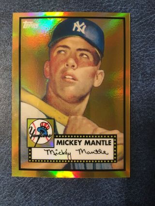 2008 Topps Gold Refractor Mickey Mantle " The Mick " York Yankees Card Mmr - 52