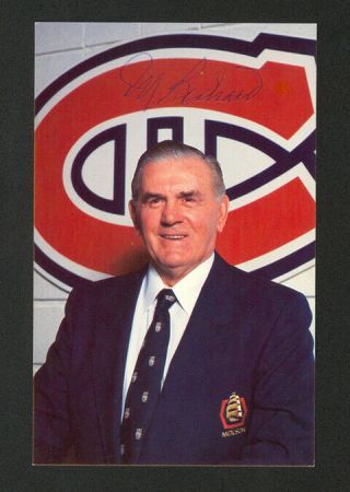 Maurice " Rocket " Richard Hof Canadiens Signed Autograph Auto Vintage Postcard