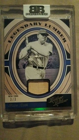 Babe Ruth 2019 Leather And Lumber,  Legendary Lumber 3/3 (ruths Jersey Number)