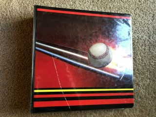 Baseball Card 3 - Ring Binder/album (3.  25 ") W/ 50 9 - Pocket Pages/sleeves/sheets