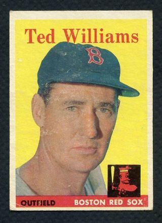 1958 Topps 1 Ted Williams Red Sox Vg - Ex 365040 (kycards)