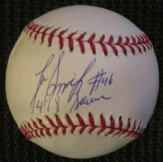 Lee Smith Chicago Cubs Signed Inscribed 478 Saves Oml Baseball Mlb Authenticated