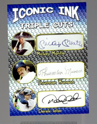 Iconic Ink Mickey Mantle Thurman Munson Derek Jeter Autograph Signed Yankees