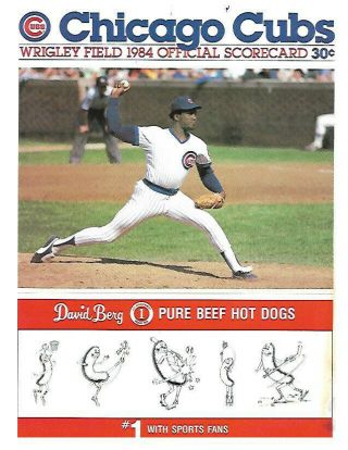 1984 La Dodgers At Chicago Cubs Scorecard