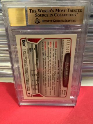 2013 Lucas Giolito Bowman Chrome Refractor Auto Rookie BGS 9.  5/10 Monster Subs 4
