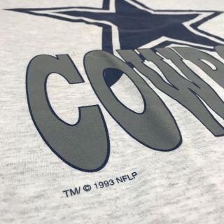 Vintage Dallas Cowboys Big Star Logo Tee Shirt The Game 1993 90s VTG Large 2