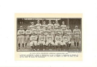 St.  Paul Saints 1924 Team Picture Chuck Dressen Mark Koenig Fred Markle