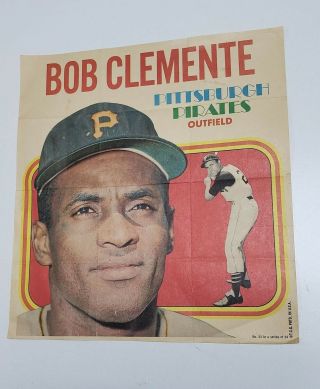 1970 Topps Baseball Poster 21 Bob (roberto) Clemente (pittsburgh Pirates) Good