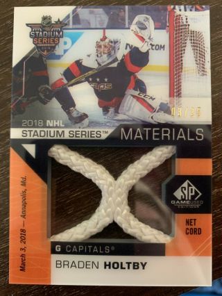 2018 - 19 Sp Game Stadium Series Materials Net Cord Braden Holtby /35