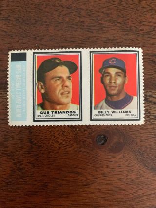 1962 Topps Stamp,  Double Stamp With Full Panel,  Gorgeous Billy Williams,  Hof