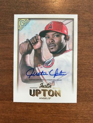 Justin Upton 2018 Topps Gallery Auto 65 Los Angeles Angels Autograph