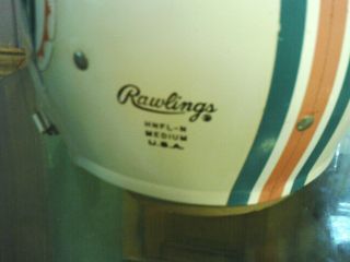 Vintage 1970 ' s NFL Miami Dolphins Rawlings Worn Football Helmet VGC 5