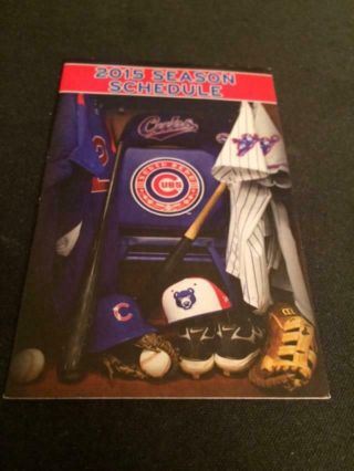 2015 South Bend Cubs Baseball Pocket Schedule Four Winds Version