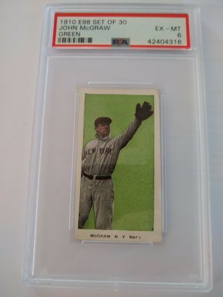 1910 E98 Set Of 30 John Mcgraw Green Psa Dna Graded Ex - Mt 6 Baseball Card