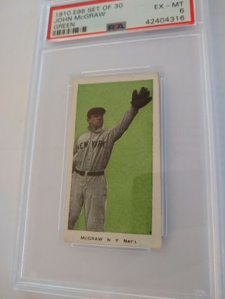 1910 E98 Set Of 30 John McGraw Green PSA DNA Graded EX - MT 6 Baseball Card 4