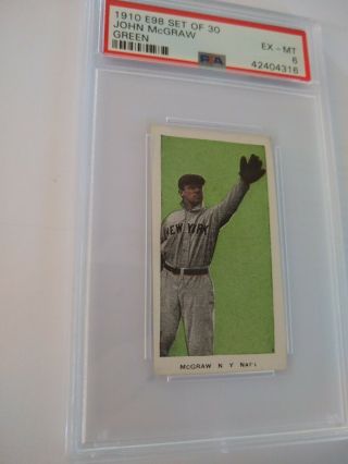 1910 E98 Set Of 30 John McGraw Green PSA DNA Graded EX - MT 6 Baseball Card 5