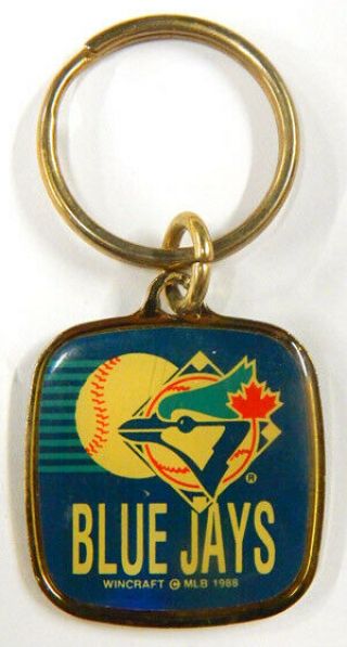 1988 Wincraft Toronto Blue Jays Dark Blue Team Logo Key Ring