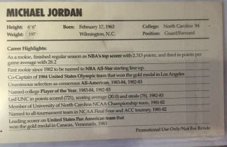 1985 Nike Promo card Michael Jordan Air Jordan Logo Very Good 2