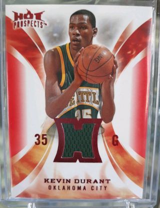 08 - 09 Fleer Hot Prospects Kevin Durant Red Hot Materials Game Jersey /25