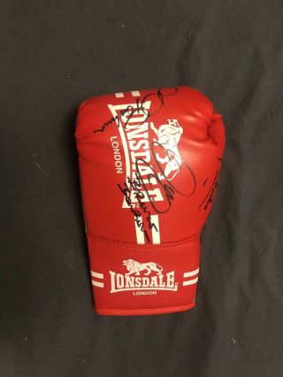 Deontay Wilder And Anthony Joshua Signed Autographed Boxing Glove.