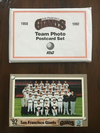 1992 San Francisco Giants Team Photo Postcard Set