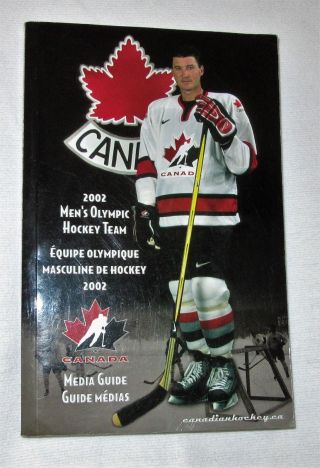 2002 Team Canada Mens Womens Olympic Hockey Media Guide Lemieux Belfour Yzerman