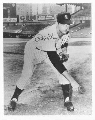 Don Larsen Autograph 8x10 Photo York Yankees 5 W.  S Perfect Game 1956 W.  S