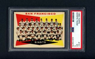 1960 Topps 151 San Francisco Giants Team Psa 5
