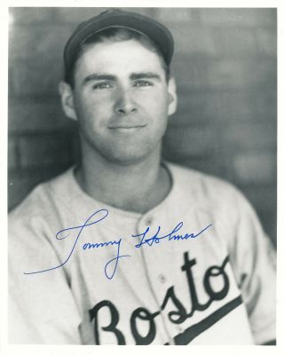 Tommy Holmes Autograph 8x10 Photo Boston Braves 2 W.  S 2 A.  S 37 Game Hit Streak