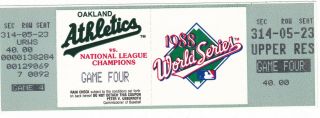 1988 World Series Los Angeles Dodgers Vs Oakland A 